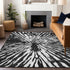 9' X 12' Black And Ivory Zebra Print Washable Area Rug With UV Protection