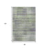 8' X 10' Artichoke Green And Gray Striped Washable Area Rug With UV Protection