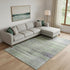 8' X 10' Artichoke Green And Gray Striped Washable Area Rug With UV Protection