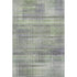8' X 10' Artichoke Green And Gray Striped Washable Area Rug With UV Protection