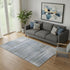 5' X 8' Blue And Gray Striped Washable Area Rug With UV Protection