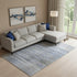 8' X 10' Blue And Gray Striped Washable Area Rug With UV Protection