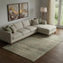 8' X 10' Brown Beige And Gray Striped Washable Area Rug With UV Protection