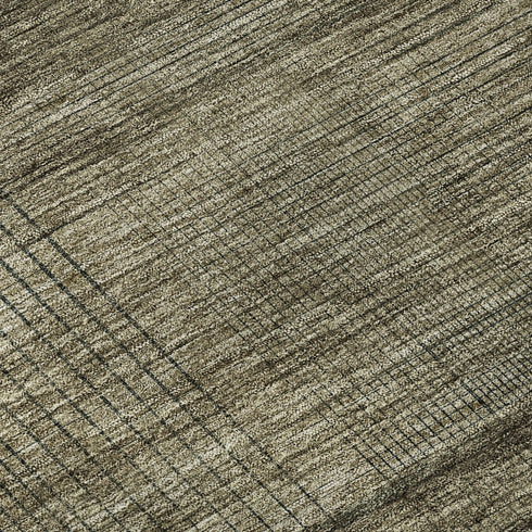 8' X 10' Brown Beige And Gray Striped Washable Area Rug With UV Protection