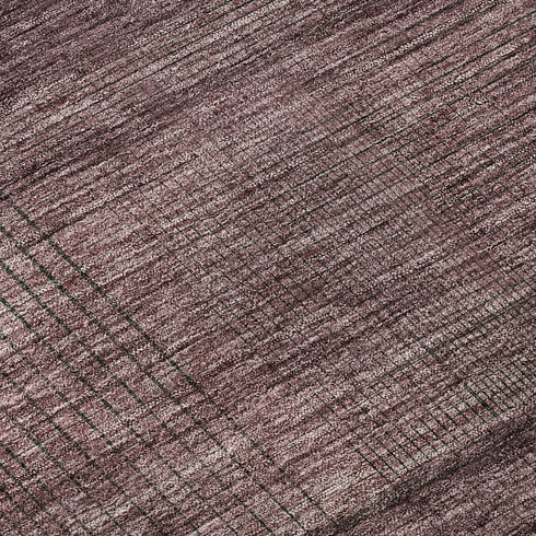 5' X 8' Merlot And Gray Striped Washable Area Rug With UV Protection