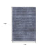 9' X 12' Navy Blue And Gray Striped Washable Area Rug With UV Protection