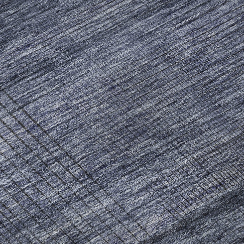 9' X 12' Navy Blue And Gray Striped Washable Area Rug With UV Protection