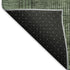8' Olive Green And Gray Striped Washable Round Rug With UV Protection