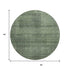 8' Olive Green And Gray Striped Washable Round Rug With UV Protection
