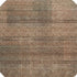 8' Rust And Gray Striped Washable Round Rug With UV Protection