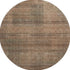 8' Rust And Gray Striped Washable Round Rug With UV Protection