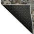8' Chocolate Beige And Gray Damask Washable Round Rug With UV Protection
