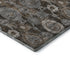 8' Chocolate Beige And Gray Damask Washable Round Rug With UV Protection