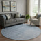 8' Blue And Ivory Ombre Washable Round Rug With UV Protection