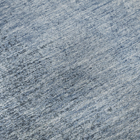 8' Blue And Ivory Ombre Washable Round Rug With UV Protection