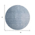 8' Blue And Ivory Ombre Washable Round Rug With UV Protection