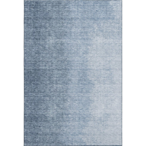 8' X 10' Blue And Ivory Ombre Washable Area Rug With UV Protection
