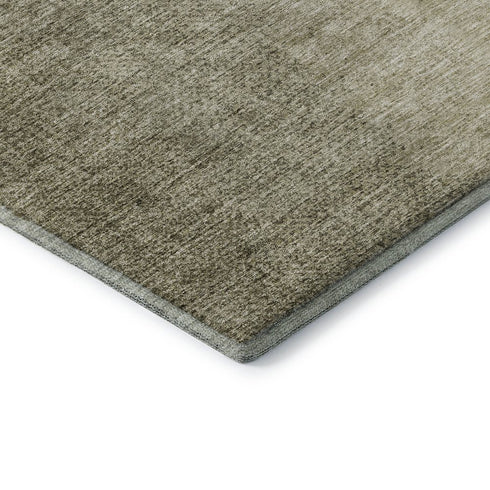5' X 8' Brown And Beige Ombre Washable Area Rug With UV Protection