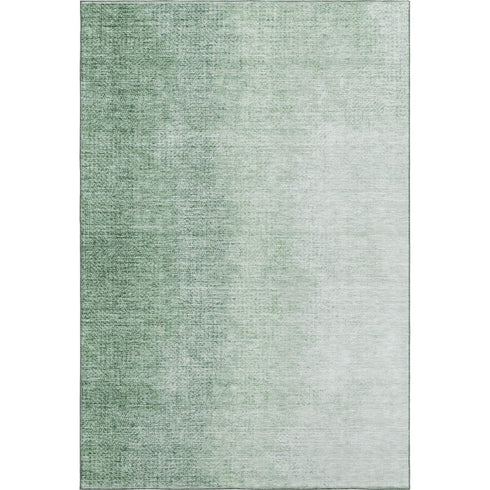 5' X 8' Green And Ivory Ombre Washable Area Rug With UV Protection