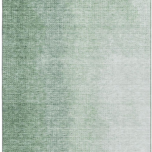 5' X 8' Green And Ivory Ombre Washable Area Rug With UV Protection