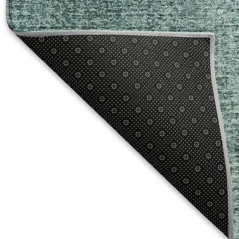 8' X 10' Teal And Ivory Ombre Washable Area Rug With UV Protection