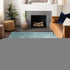 8' X 10' Teal And Ivory Ombre Washable Area Rug With UV Protection