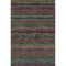 8' X 10' Black Green And Red Striped Washable Area Rug With UV Protection