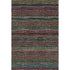 8' X 10' Black Green And Red Striped Washable Area Rug With UV Protection