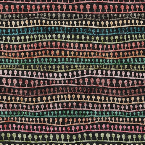 8' X 10' Black Green And Red Striped Washable Area Rug With UV Protection