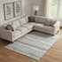 8' X 10' Ivory Brown And Gray Striped Washable Area Rug With UV Protection