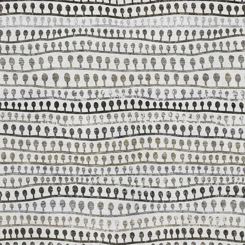 8' X 10' Ivory Brown And Gray Striped Washable Area Rug With UV Protection
