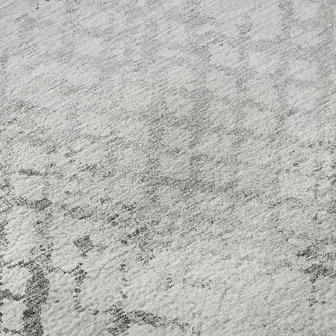 5' X 8' Gray And Silver Abstract Geometric Washable Area Rug With UV Protection