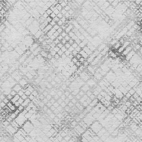 5' X 8' Gray And Silver Abstract Geometric Washable Area Rug With UV Protection