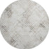 8' Taupe And Ivory Abstract Geometric Washable Round Rug With UV Protection