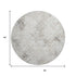 8' Taupe And Ivory Abstract Geometric Washable Round Rug With UV Protection