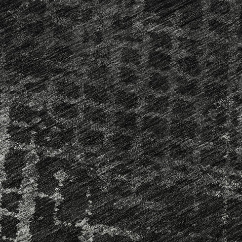 5' X 8' Charcoal And Ivory Abstract Geometric Washable Area Rug With UV Protection