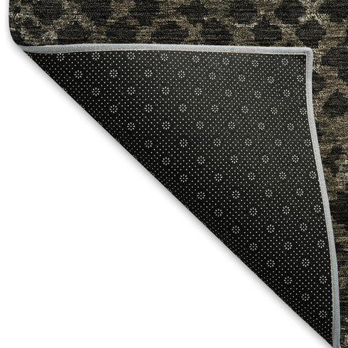 8' X 10' Brown And Ivory Abstract Geometric Washable Area Rug With UV Protection