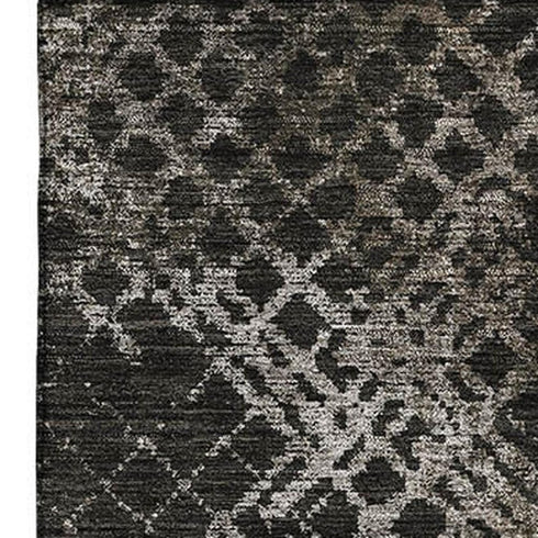 8' X 10' Brown And Ivory Abstract Geometric Washable Area Rug With UV Protection