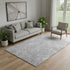 5' X 8' Gray And Silver Abstract Geometric Washable Area Rug With UV Protection
