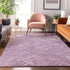 9' X 12' Lavender And Ivory Abstract Geometric Washable Area Rug With UV Protection