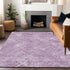 9' X 12' Lavender And Ivory Abstract Geometric Washable Area Rug With UV Protection