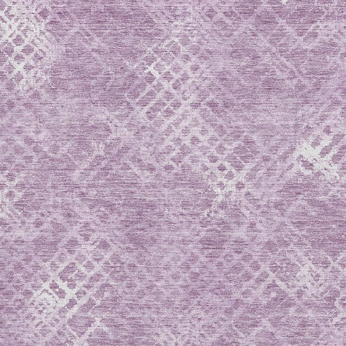 9' X 12' Lavender And Ivory Abstract Geometric Washable Area Rug With UV Protection