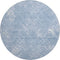 8' Sky Blue And Ivory Abstract Geometric Washable Round Rug With UV Protection