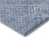 8' Sky Blue And Ivory Abstract Geometric Washable Round Rug With UV Protection