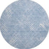 8' Sky Blue And Ivory Abstract Geometric Washable Round Rug With UV Protection