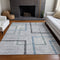 8' X 10' Gray And Blue Geometric Washable Area Rug With UV Protection