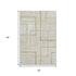 5' X 8' Beige And Taupe Geometric Washable Area Rug With UV Protection