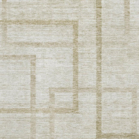 5' X 8' Beige And Taupe Geometric Washable Area Rug With UV Protection