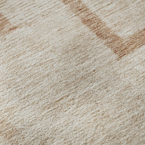 5' X 8' Coral And Rust Geometric Washable Area Rug With UV Protection