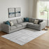 8' X 10' Gray And Silver Geometric Washable Area Rug With UV Protection